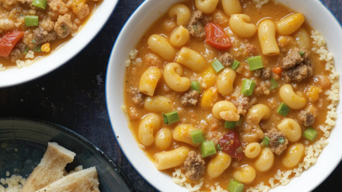 One-Pot Macaroni Cheeseburger Soup