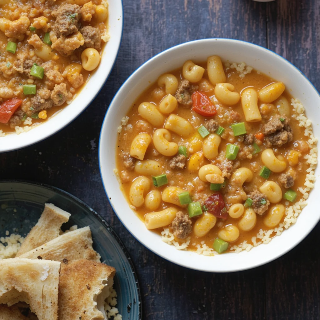 One-Pot Macaroni Cheeseburger Soup