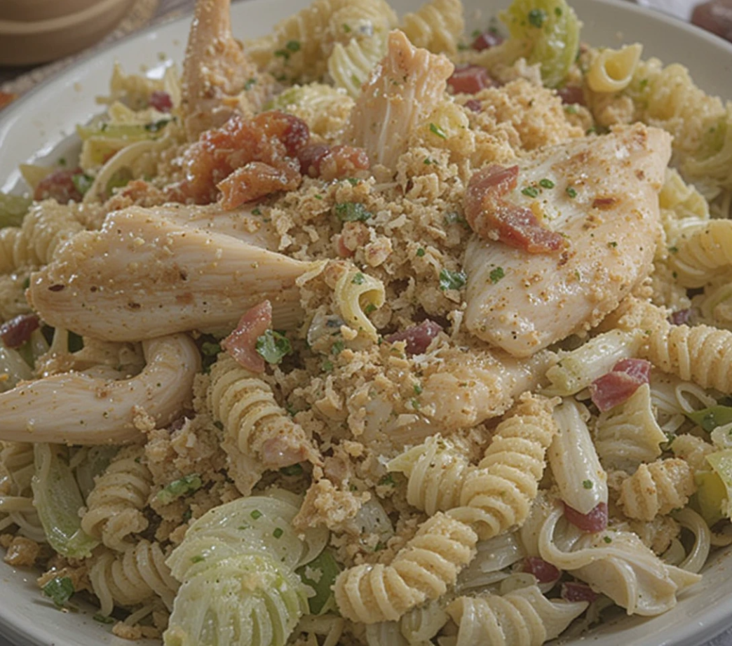 Chicken and Bacon Caesar Pasta Salad