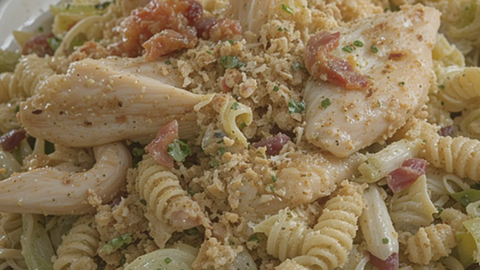 Chicken and Bacon Caesar Pasta Salad