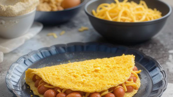 Grated Hot Dog Omelet Recipe