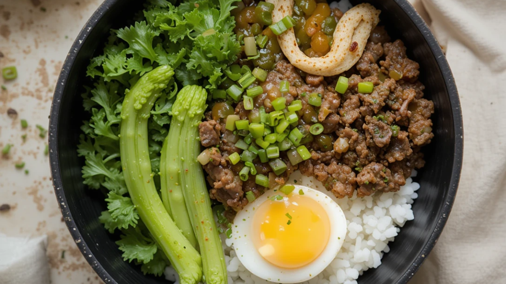 Korean Ground Beef and Rice Bowl