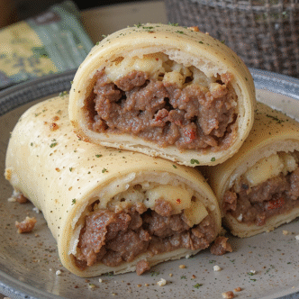 Garlic butter beef cheeseburger rollups