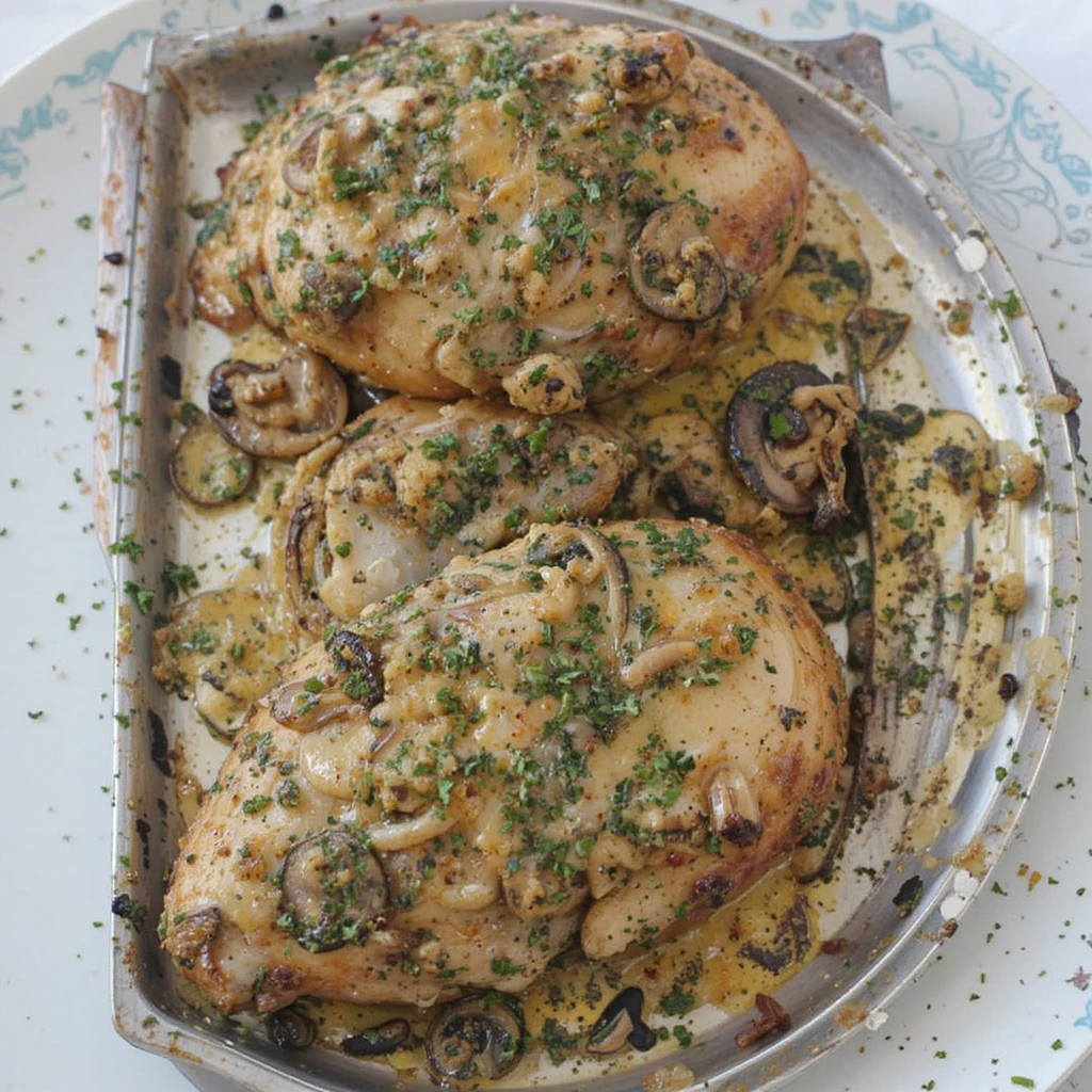 Cheesy Garlic Butter Mushroom Stuffed Chicken