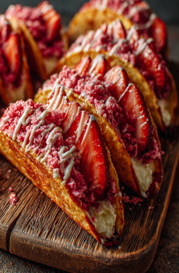 Strawberry Crunch Cheesecake Tacos