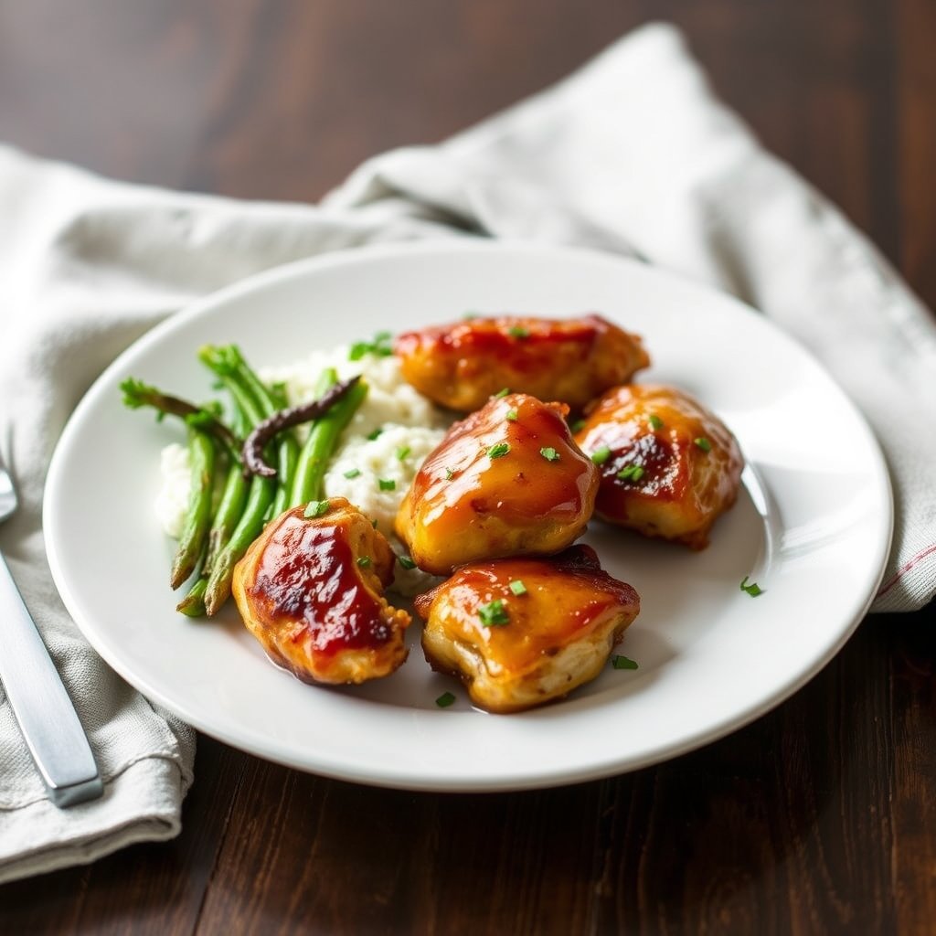 Honey Garlic Butter Chicken Bites Easy Flavorful Dinner served on a plate